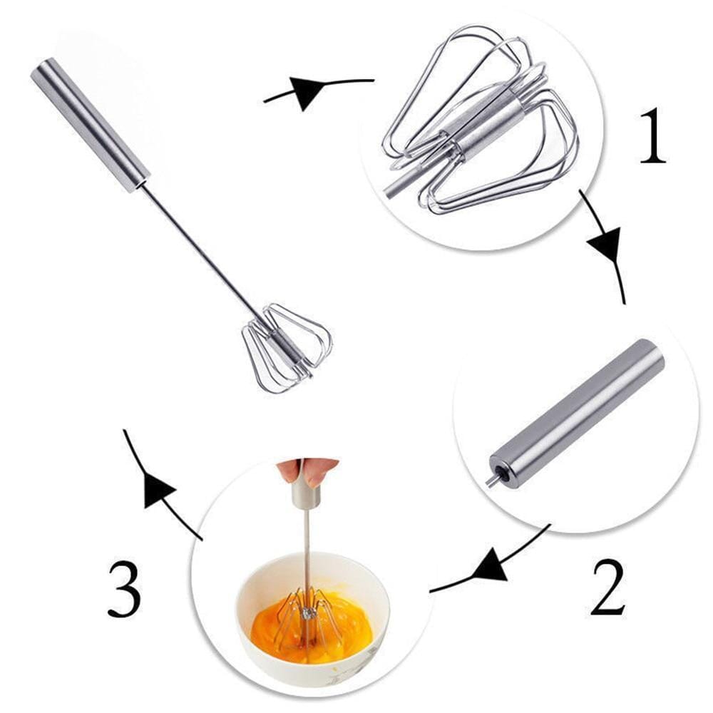 Stainless steel semi-automatic whisk | Karnz