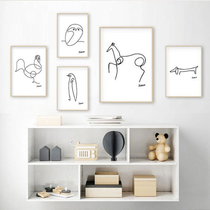 Animal Sketches - Canvas Wall Art Paintings