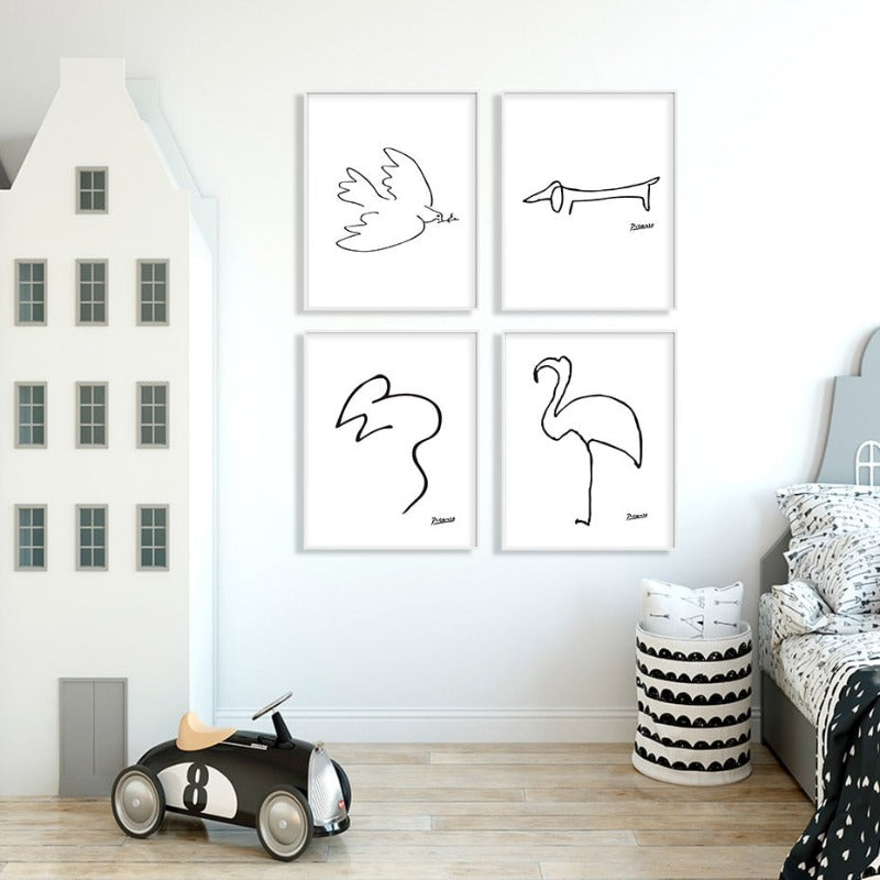 Animal Sketches - Canvas Wall Art Paintings