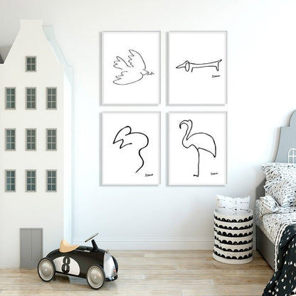 Animal Sketches - Canvas Wall Art Paintings