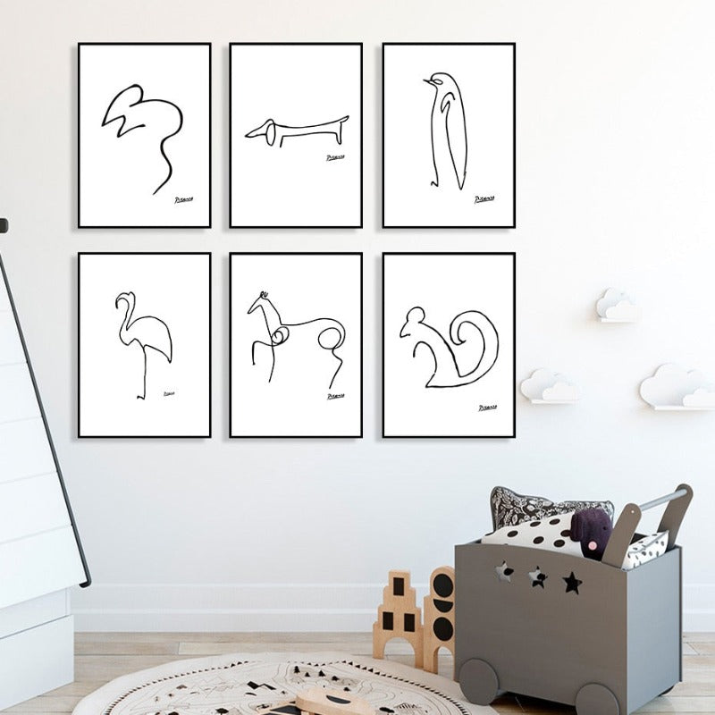 Animal Sketches - Canvas Wall Art Paintings