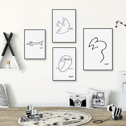 Animal Sketches - Canvas Wall Art Paintings