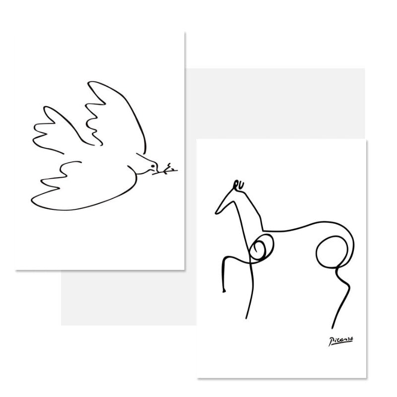 Animal Sketches - Canvas Wall Art Paintings