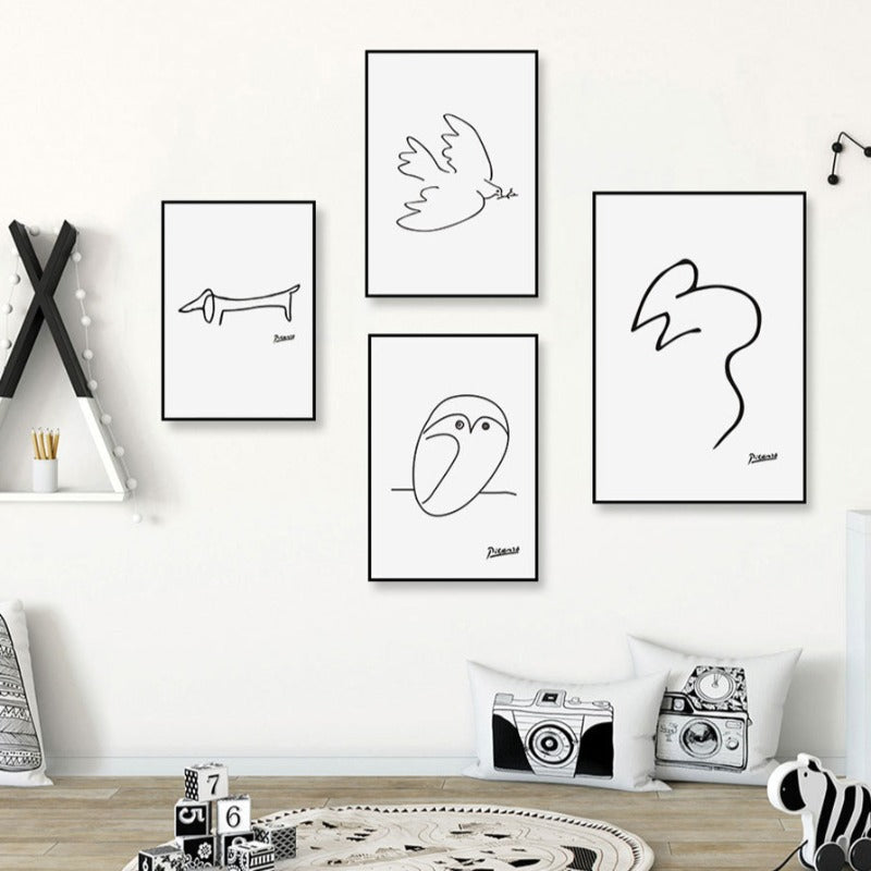 Animal Sketches - Canvas Wall Art Paintings