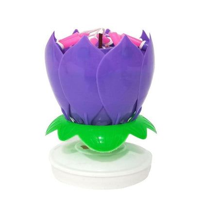 Rotating Lotus Cake Candle | Bowlift