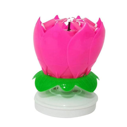 Rotating Lotus Cake Candle | Bowlift