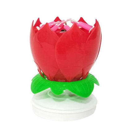 Rotating Lotus Cake Candle | Bowlift