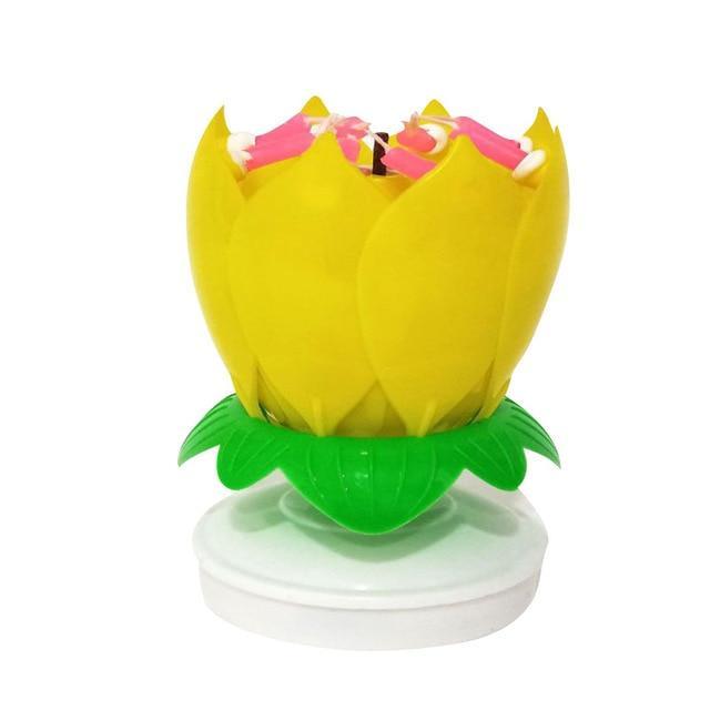 Rotating Lotus Cake Candle | Bowlift