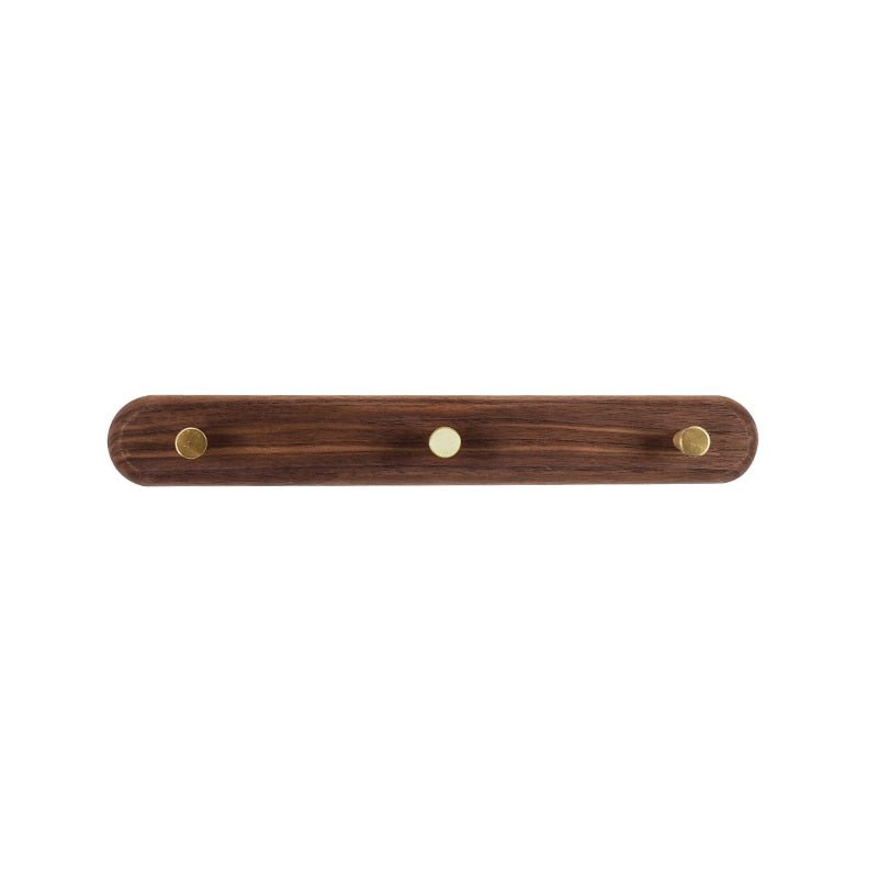 BowLift | WandHout – Minimalistic wooden wall coat rack with brass hooks