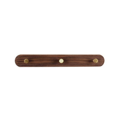 BowLift | WandHout – Minimalistic wooden wall coat rack with brass hooks