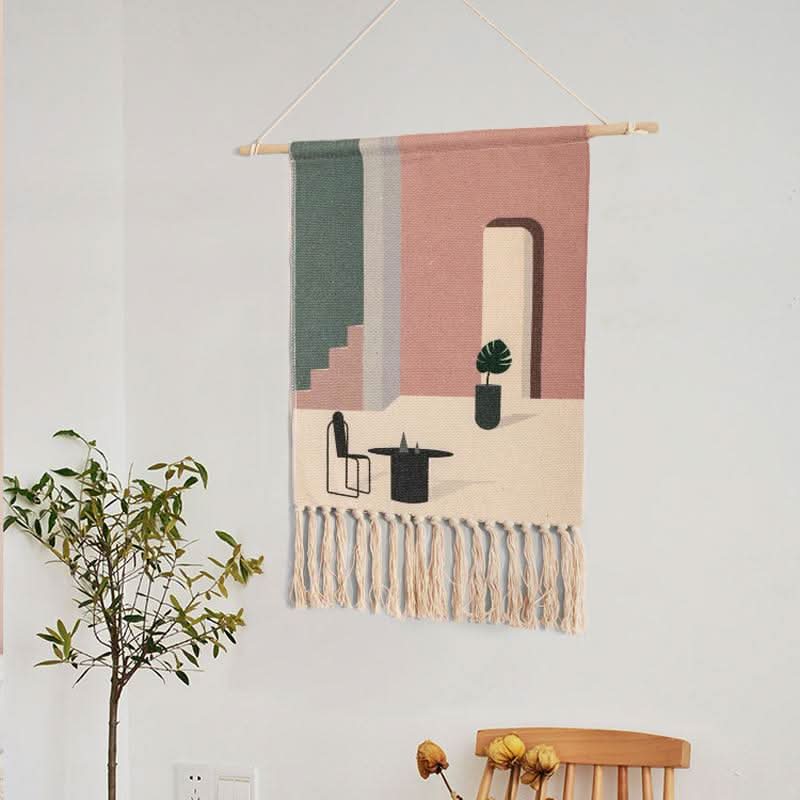 Skanto | Hand-Woven Cotton Wall Tapestry with Geometric Pattern