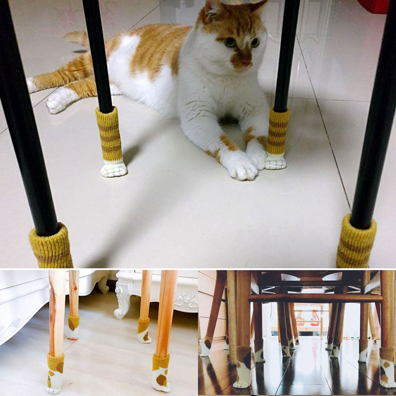 4Pcs Non-Slip Cat Paw Furniture Leg Covers | Bowlift