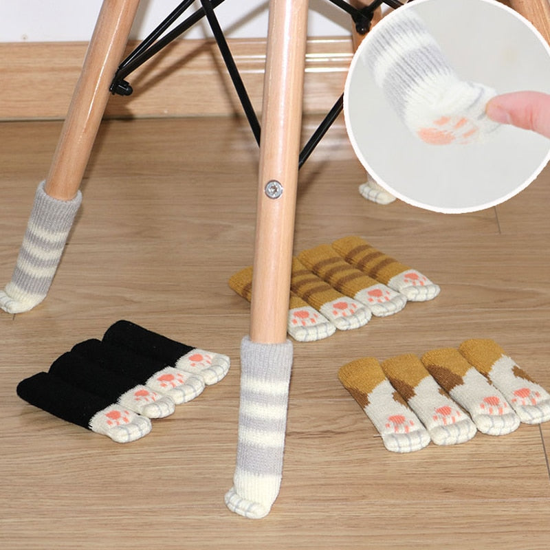 4Pcs Non-Slip Cat Paw Furniture Leg Covers | Bowlift