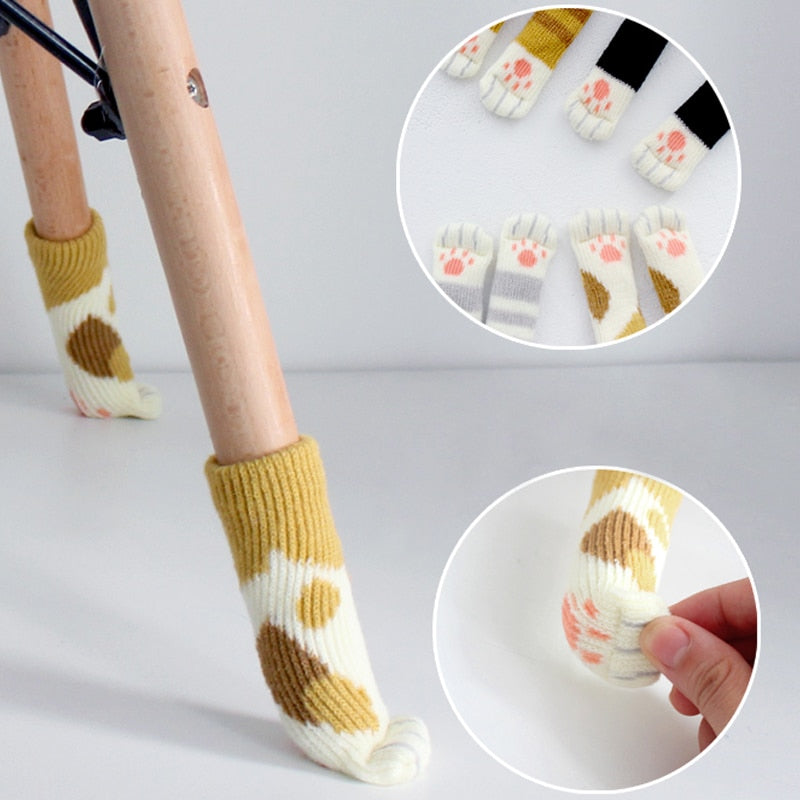 4Pcs Non-Slip Cat Paw Furniture Leg Covers | Bowlift