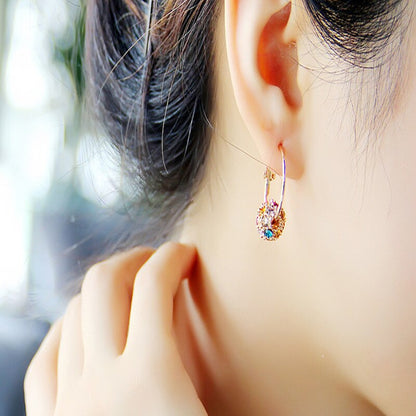 Skanto | Skanto Austrian Crystal Ball Gold/Silver Earrings