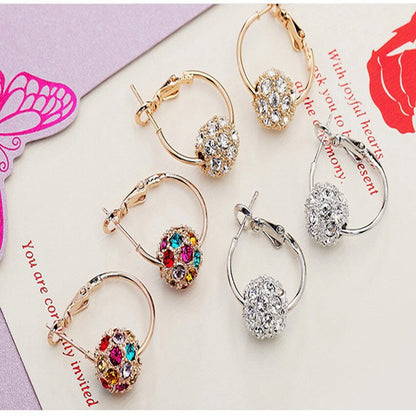 Skanto | Skanto Austrian Crystal Ball Gold/Silver Earrings
