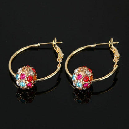 Skanto | Skanto Austrian Crystal Ball Gold/Silver Earrings