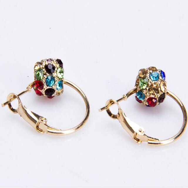 Skanto | Skanto Austrian Crystal Ball Gold/Silver Earrings