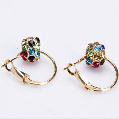 Skanto | Skanto Austrian Crystal Ball Gold/Silver Earrings