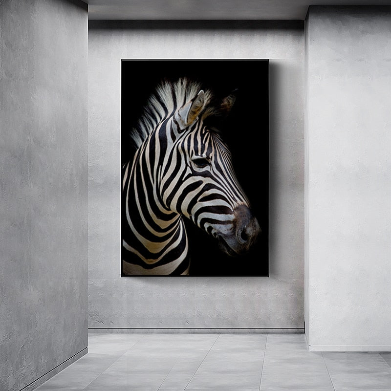 Nature, African Wildlife, Wild Animals, Black and White - Canvas Print