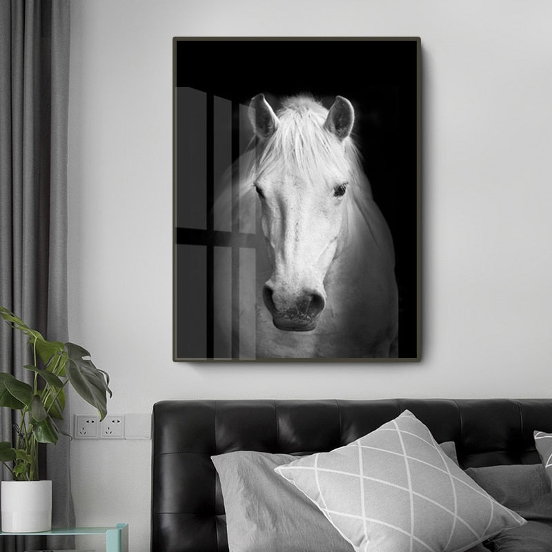 Nature, African Wildlife, Wild Animals, Black and White - Canvas Print