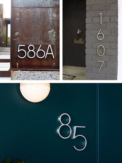 Brehn | Silver modern house numbers