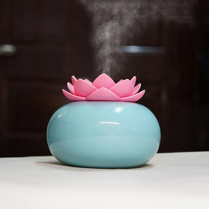 BowLift | Lotiscent | Ceramic Lotus Aroma Humidifier – Ultrasonic Essential Oil Diffuser for Relaxation & Wellness