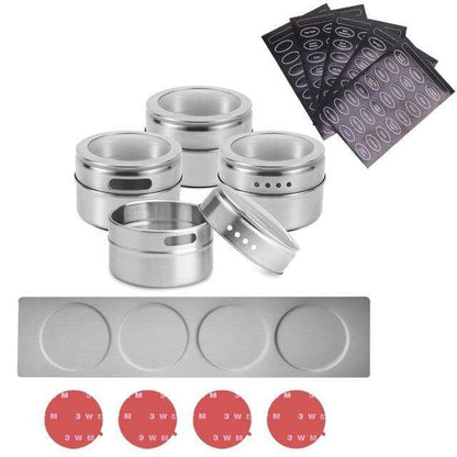 BowLift | Magnetic Stainless Steel Seasoning Spice Jar Set