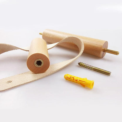 Skanto | High-Quality Toilet Paper Holder | Oak & Faux Leather | Minimalist Bathroom Design