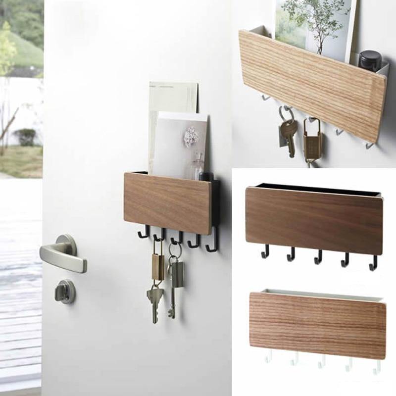 Skanto | KeyOrganize Wooden Key Holder Wall Shelf | Multifunctional & Stylish | Wall Decor & Storage
