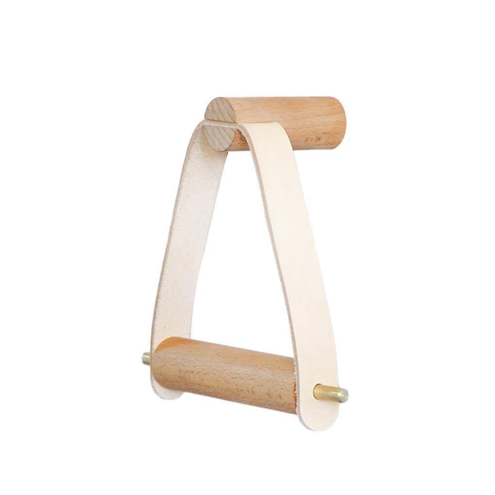 Skanto | High-Quality Toilet Paper Holder | Oak & Faux Leather | Minimalist Bathroom Design