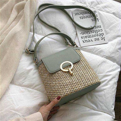 Skanto | Eva Straw Chic Bag – Lightweight Summer Bag with Shoulder Strap