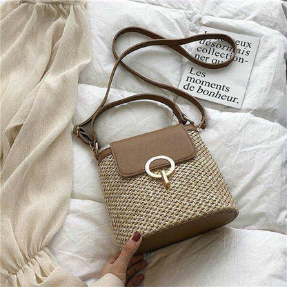 Skanto | Eva Straw Chic Bag – Lightweight Summer Bag with Shoulder Strap