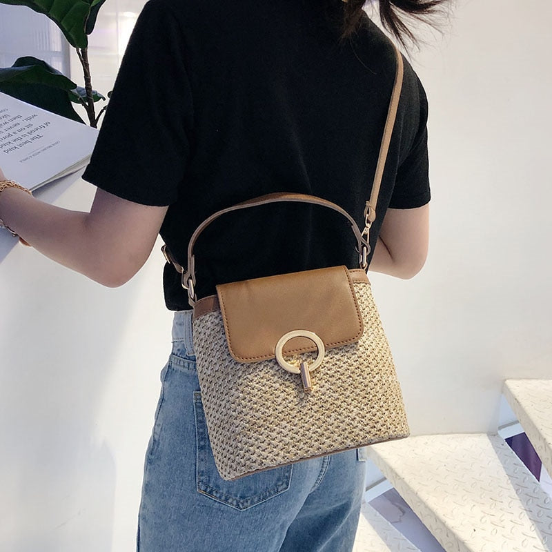 Skanto | Eva Straw Chic Bag – Lightweight Summer Bag with Shoulder Strap