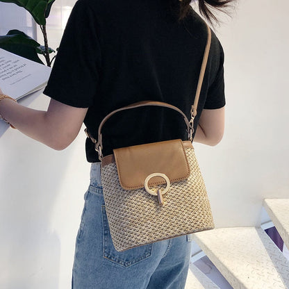 Skanto | Eva Straw Chic Bag – Lightweight Summer Bag with Shoulder Strap