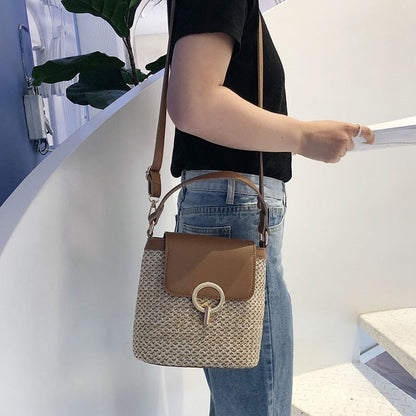 Skanto | Eva Straw Chic Bag – Lightweight Summer Bag with Shoulder Strap