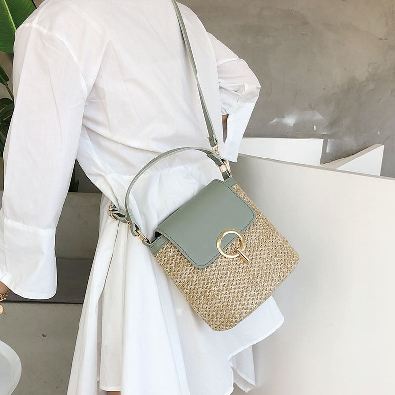 Skanto | Eva Straw Chic Bag – Lightweight Summer Bag with Shoulder Strap