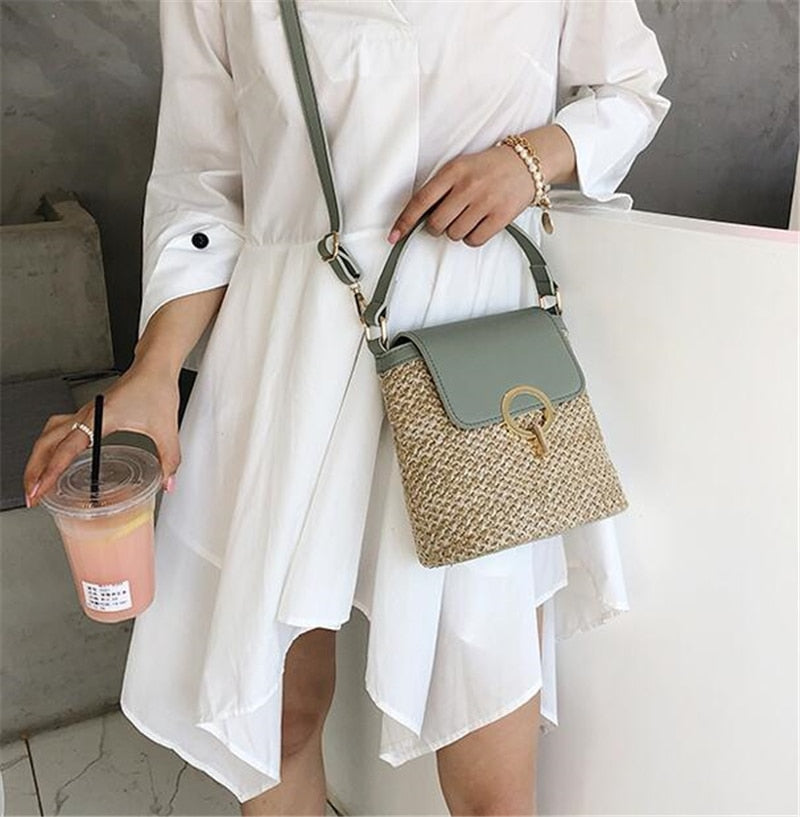 Skanto | Eva Straw Chic Bag – Lightweight Summer Bag with Shoulder Strap