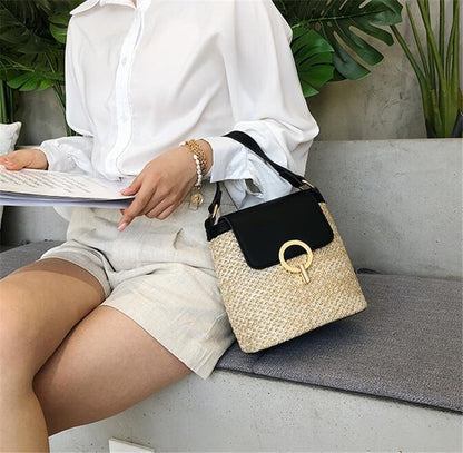 Skanto | Eva Straw Chic Bag – Lightweight Summer Bag with Shoulder Strap