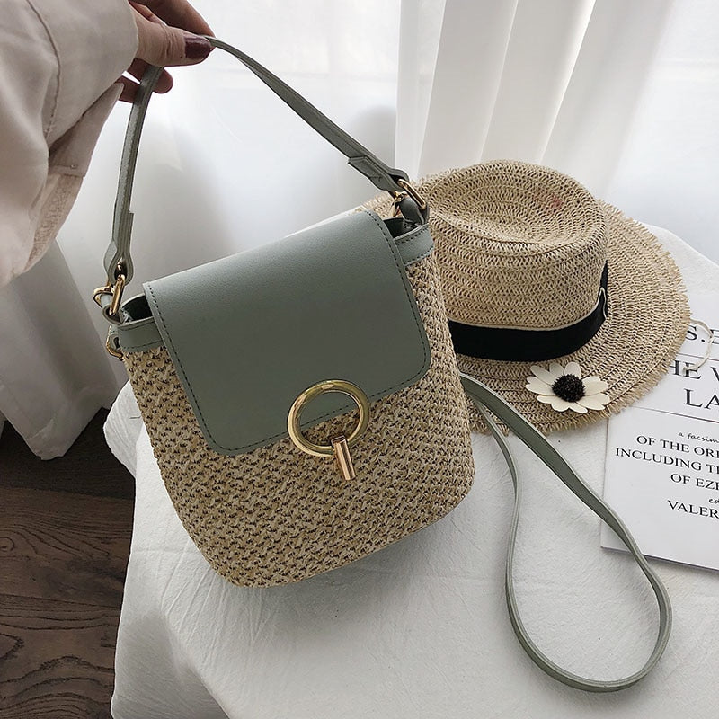 Skanto | Eva Straw Chic Bag – Lightweight Summer Bag with Shoulder Strap