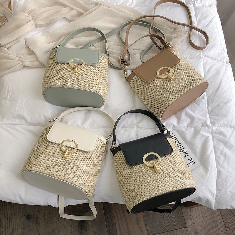 Skanto | Eva Straw Chic Bag – Lightweight Summer Bag with Shoulder Strap