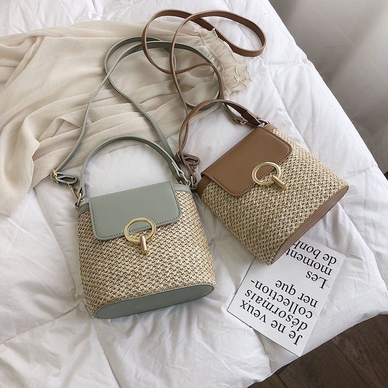 Skanto | Eva Straw Chic Bag – Lightweight Summer Bag with Shoulder Strap