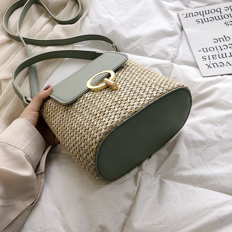 Skanto | Eva Straw Chic Bag – Lightweight Summer Bag with Shoulder Strap