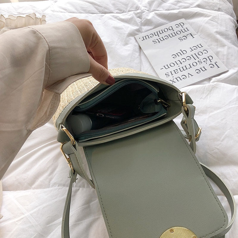 Skanto | Eva Straw Chic Bag – Lightweight Summer Bag with Shoulder Strap
