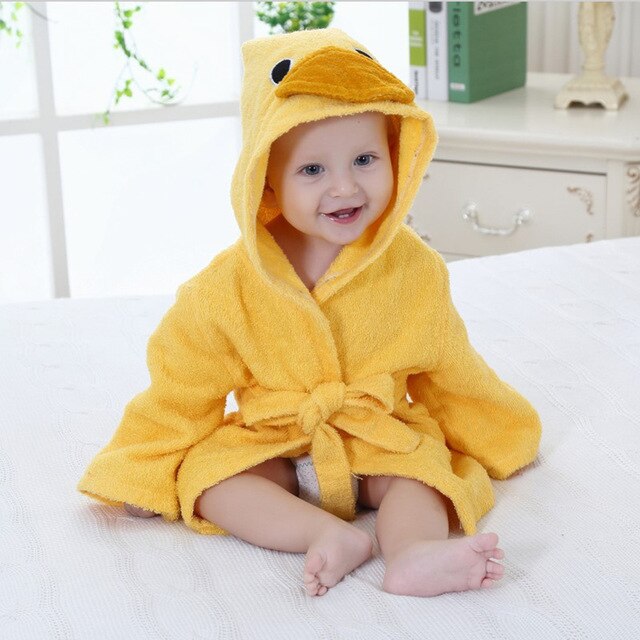 Hooded towel with animal motif