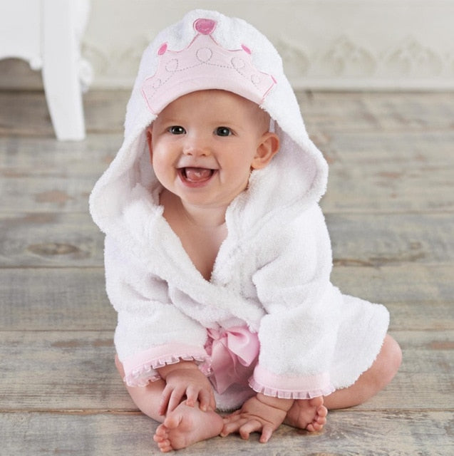 Hooded towel with animal motif