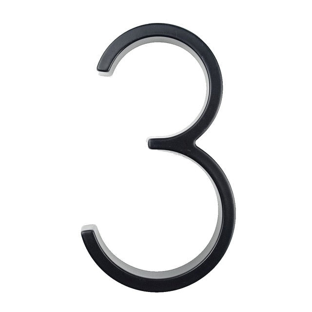 Skanto | Royelux Modern House Numbers - Stainless Zinc Alloy, Black Finish, 5" Height