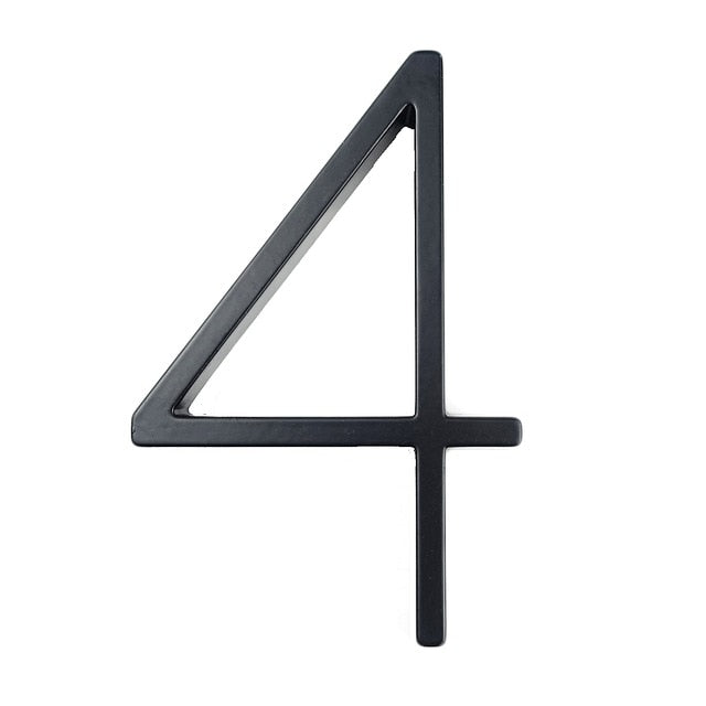 Skanto | Royelux Modern House Numbers - Stainless Zinc Alloy, Black Finish, 5" Height
