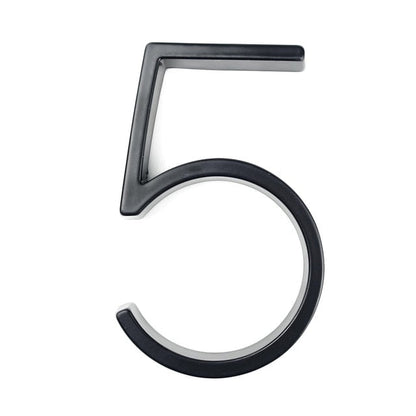 Skanto | Royelux Modern House Numbers - Stainless Zinc Alloy, Black Finish, 5" Height