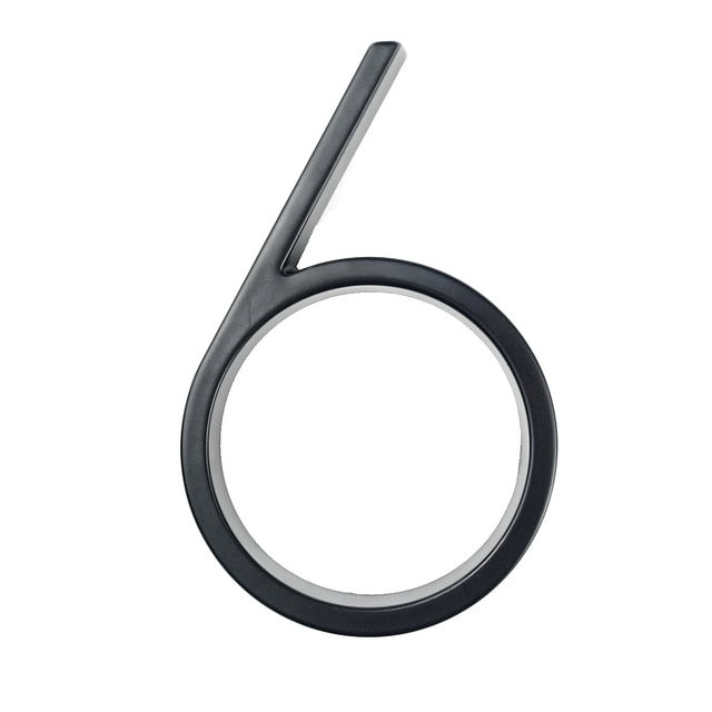 Skanto | Royelux Modern House Numbers - Stainless Zinc Alloy, Black Finish, 5" Height